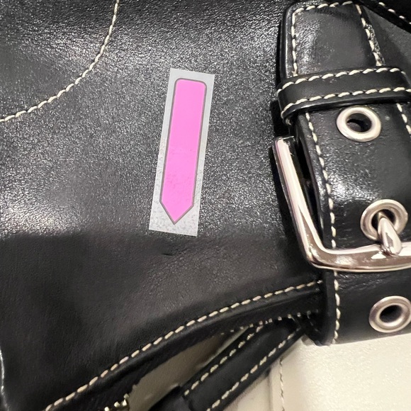 Coach Black Crossbody Bag with Buckle Detail and White Stitching - Picture 11 of 15